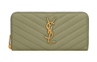 SAINT LAURENT CASSANDRE Calfskin Wallet Women's Green