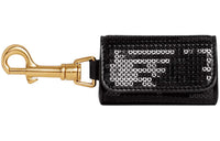 CELINE Calfskin With Shimmering Sequins Storage Bag Unisex Black