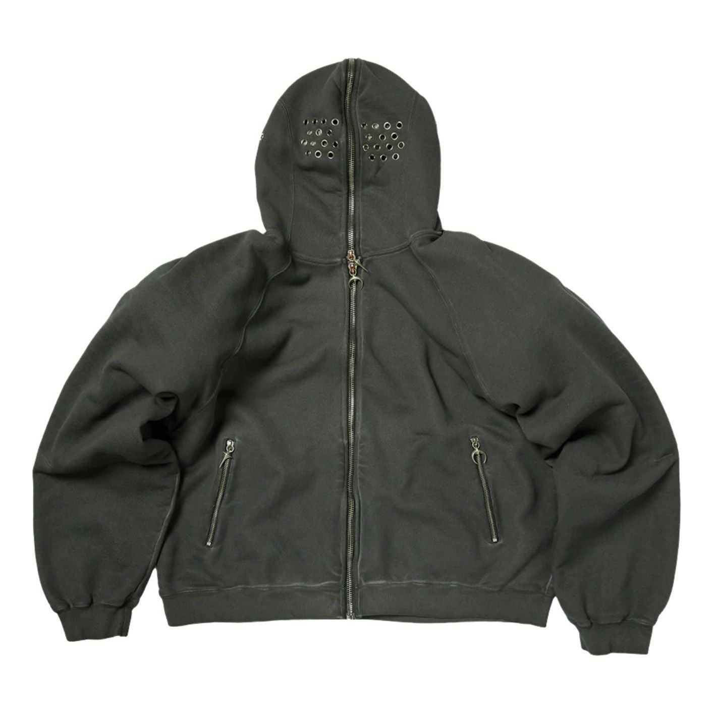 Thug Club Bulk Shoulder Gladiator Zip-Up Hoodie 'Charcoal' TC26SS0601