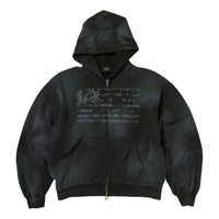 Thug Club Dirty Washed Old Glory Zip-Up Hoodie 'Black' TC26SS1102