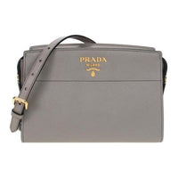 PRADA Calfskin Crossbody Bag Shoulder Bag Women's Gray