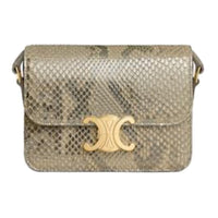 CELINE Triomphe Python Skin Crossbody Bag Shoulder Bag Women's Natural