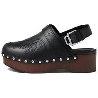 HERMES Wrap-toe Slippers Women's Black