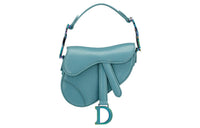 DIOR Saddle Goatskin Saddle Bag Shoulder Bag Crossbody Bag Handbag Extra Mini Women's Sky Blue