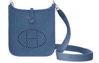 HERMES Evelyne Amazon Cow Leather Crossbody Bag Shoulder Bag Mini Women's Normal Blue