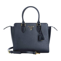 PRADA Saffiano Leather Shoulder Bag Crossbody Bag Handbag Women's Navy