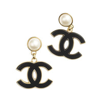 CHANEL Metal Resin Clip-On Earrings Women's Multicolor