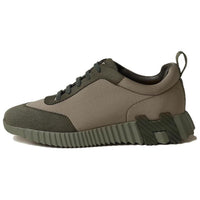 HERMES Bouncing Low Top Casual Shoes Women's Brown Green