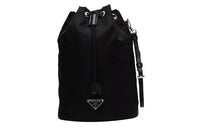 PRADA Cow Leather Bucket Bag Wrist Bag Women's Black