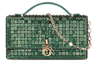 DIOR Beaded Sequins Shoulder Bag Crossbody Bag Handbag Mini Women's Pine Green