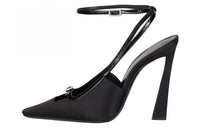 SAINT LAURENT Chunky Heel High Heels 11cm Women's Black