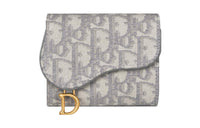 DIOR Saddle Oblique Jacquard Fabric Wallet Women's Dio Gray