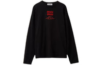 MIU MIU Cotton Jersey T-Shirt Sweatshirt Unisex Black