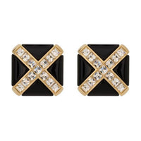 SAINT LAURENT Embellished Cross Square Earrings