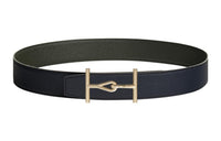 HERMES Casual Business Double-Sided Smooth Buckle Men's Width: 3.8cm