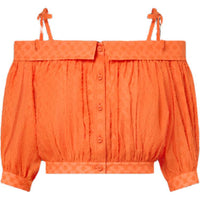 LOUIS VUITTON Monogram Fil Coupé Off-The-Shoulder Blouse
