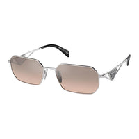 PRADA Metal Irregular Shape Sunglasses Unisex Silver