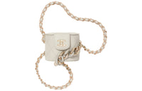 CHANEL 22c Early Spring Leather Coin Purse Women's Light Gray