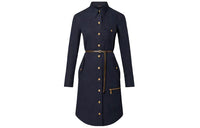 LOUIS VUITTON Long-Sleeved Dresses Women's Blue