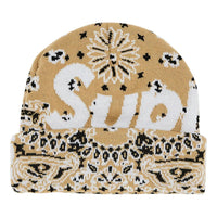 Supreme Bandana Big Logo Beanie 'Tan' FW24BN61-TAN
