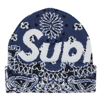 Supreme Bandana Big Logo Beanie 'Navy' FW24BN61-NAVY