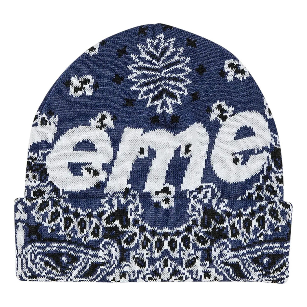 Supreme Bandana Big Logo Beanie 'Navy' FW24BN61-NAVY
