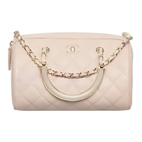 CHANEL Lambskin One Shoulder Handbags Women's Light Beige