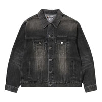 A Bathing Ape Distressed Denim Trucker Jacket 'Black' 1K80-140-308-BLK