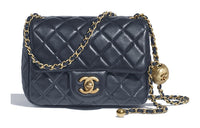 CHANEL Lambskin Chain Bag Shoulder Bag Crossbody Bag Navy Blue