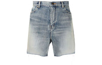 SAINT LAURENT Raw edge Cotton Denim Shorts