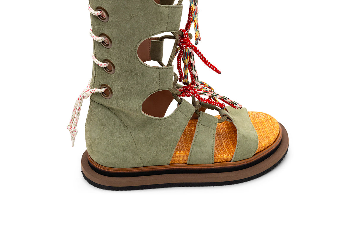 Hogan Lace-Up Tassel Sandals