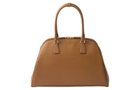 PRADA Saffiano Leather Handbag Large Size Women's Caramel Brown