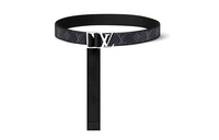 LOUIS VUITTON Belt Unisex Black Width 3.5cm