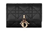 DIOR Sheepskin Wallet Women's Black