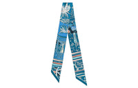 HERMES Mulberry Silk Scarves Women's Blue