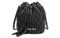 MIU MIU Leather Bucket Bag Backpack Women's Black