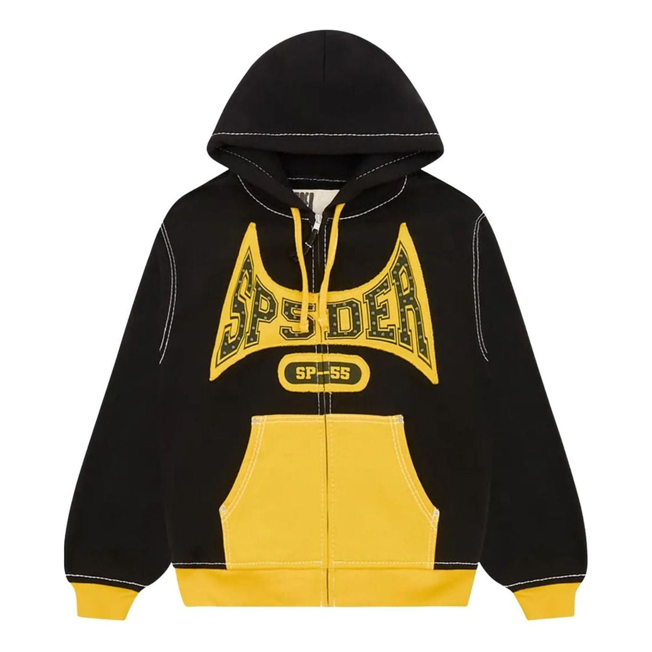Sp5der T&F Zip Hoodie 'Black' SS04FW24BLK