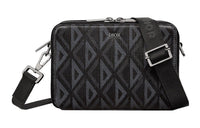 DIOR Cow Leather With Canvas Messenger Bag, Shoulder Bag, Crossbody Bag, Clutch Regular Men's Black Silver