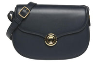 Loro Piana Leather Saddle Bag Shoulder Bag Crossbody Bag Small Size Women's Anchor Blue