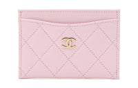CHANEL Cow Leather Coin Purse, Card Holder Women's Pink