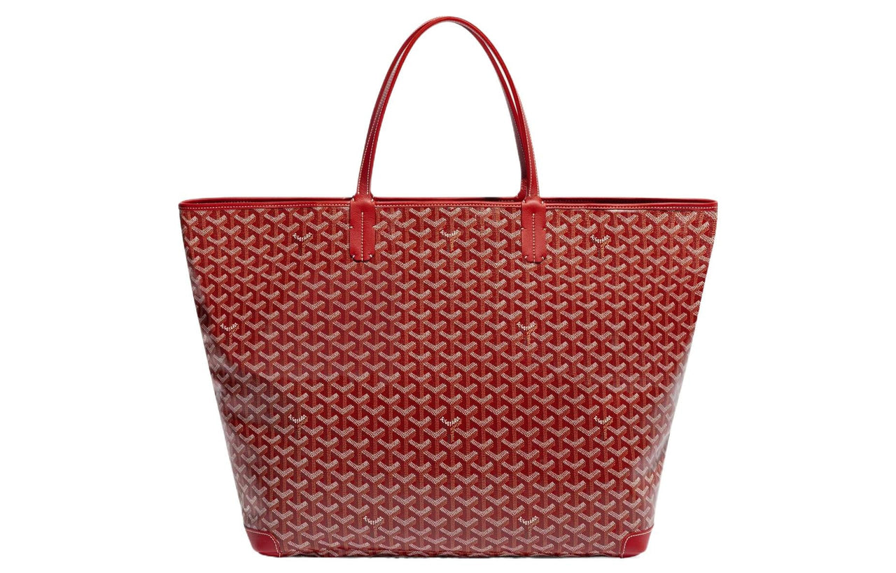 GOYARD Artois Canvas With Leather Tote Bag Shopping Bag Shoulder Bags Handbags Large Size Unisex Red