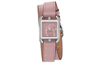 HERMES Cape Cod Collection Wrist Watch Quartz Movement Genuine Leather Strap Pink Watch Dial Women's Watch W059608WW00