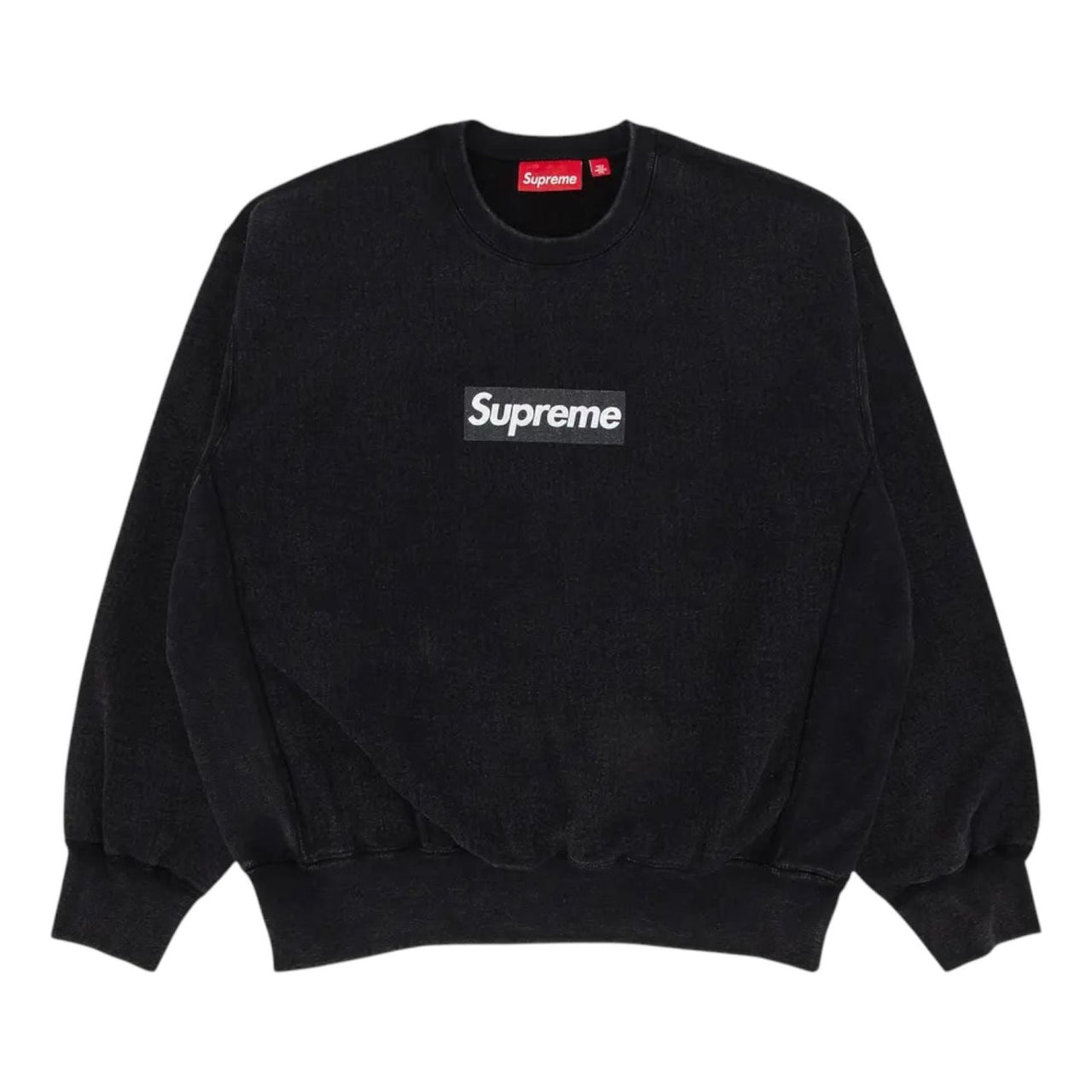 Supreme Washed Box Logo Crewneck 'Black' SS25SW2-BLACK