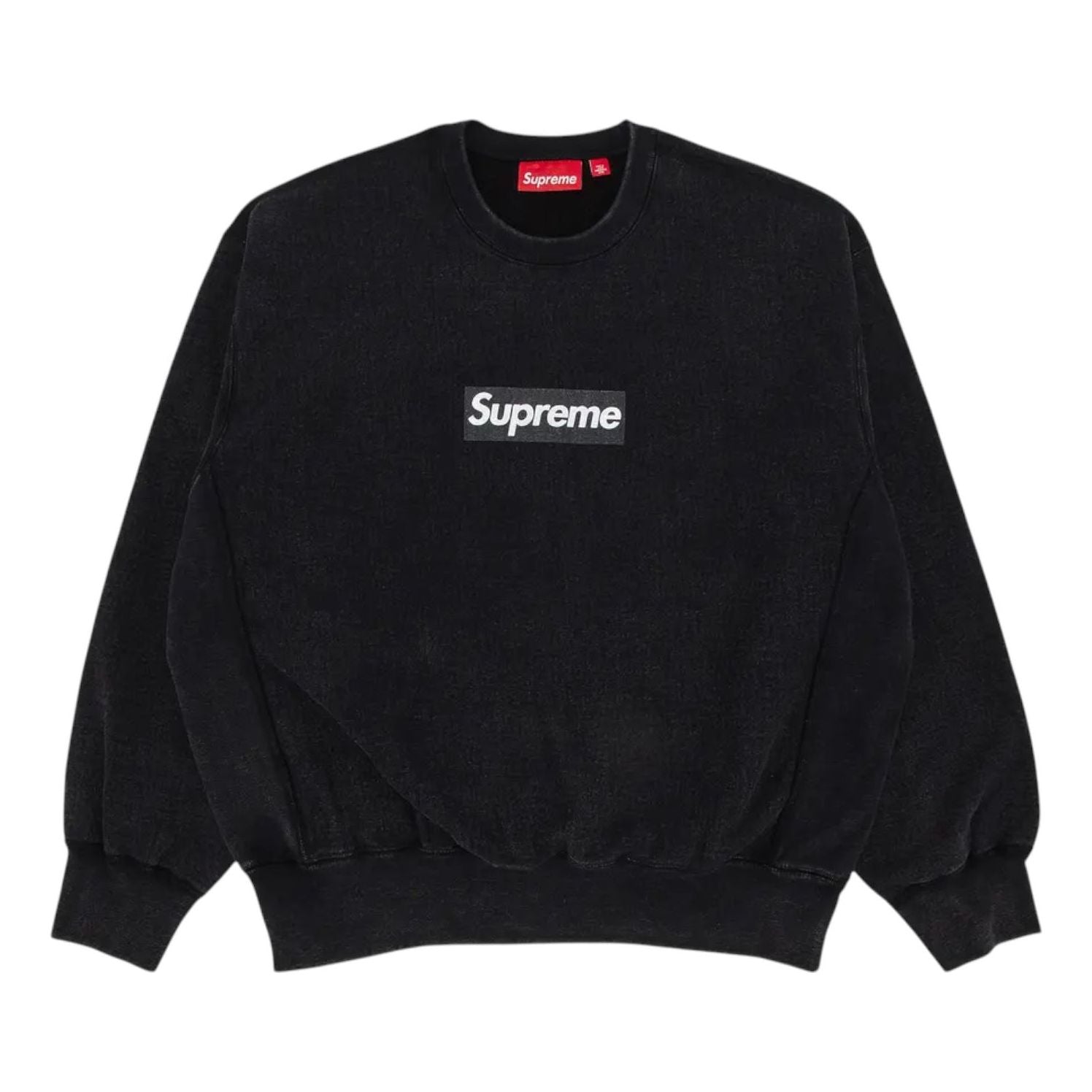 Supreme Washed Box Logo Crewneck 'Black' SS25SW2-BLACK