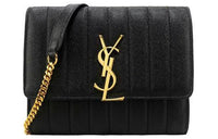 SAINT LAURENT Cow Leather Crossbody Bag Shoulder Bag Women's Black