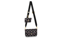 LOUIS VUITTON Félicie Strap & Go Monogram Canvas Black
