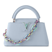 LOUIS VUITTON Capucines Leather Capusin Shoulder Crossbody Handbag Mini Women's Blue