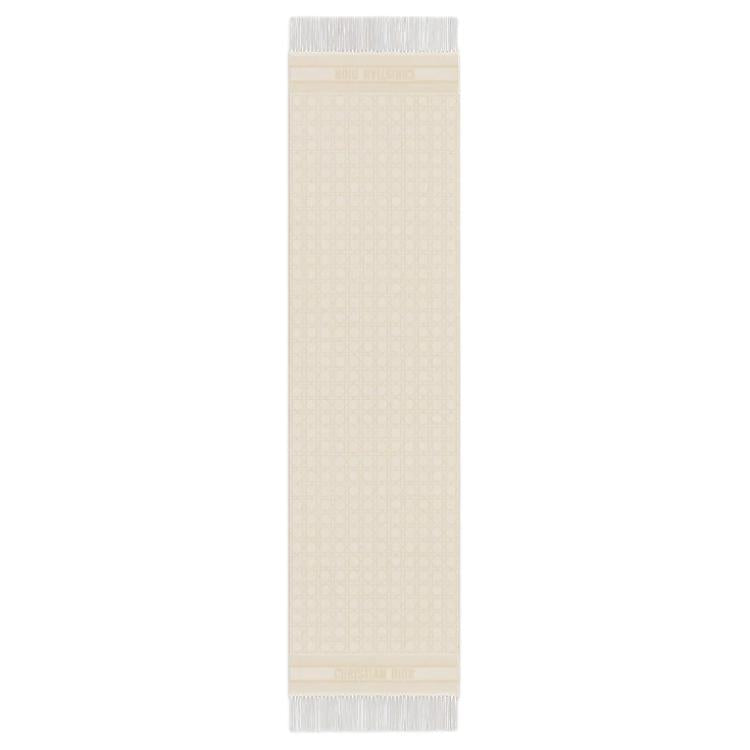 DIOR Cashmere, Wool, Metal Thread, Viscose, Metallic Polyester Knit Scarves Women's Khaki