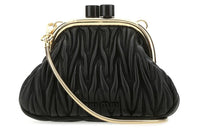 MIU MIU Nappa Leather Clutch Mini Women's Black