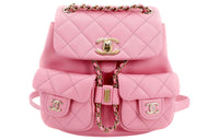 CHANEL Duma Smooth Calf Leather Backpack Small Size Women's Pink